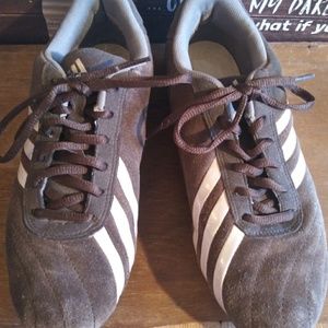 Adidas sneakers woman 6.5 brown suede pink stripe
